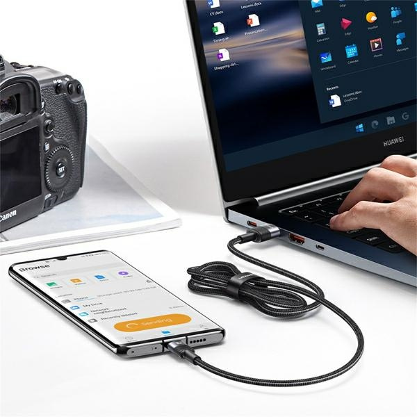 USAMS SET Kabel USB na USB-C 3A 1.2m Fast Charging stalowy/tarnish 30 szt. SJ718ZJ01 (US-SJ718)