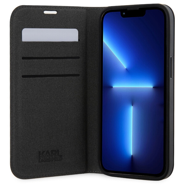 Case Karl Lagerfeld KLBKP14SSAKLHPK iPhone 14 6.1" bookcase black/black Saffiano Monogram Case