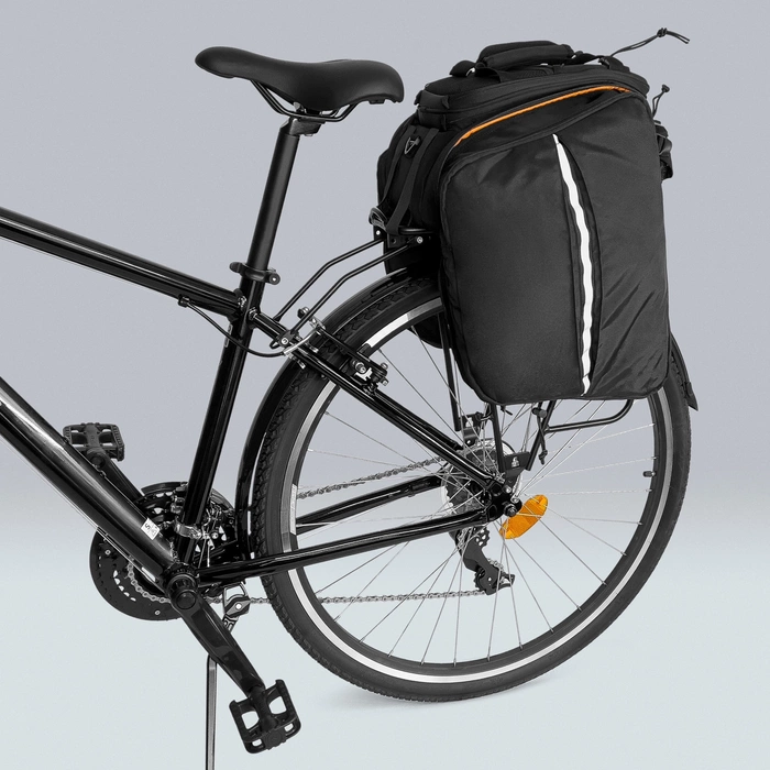 Wozinsky geräumige Fahrradträgertasche 35L (inklusive Regenschutz) schwarz (WBB19BK)