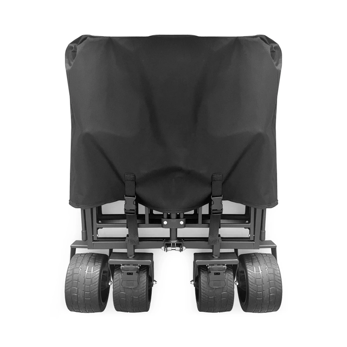 Wózek Wozinsky WZP-100 plażowy, turystyczny, ogrodowy, wytrzymały, szerokie koła, z siatką bezpieczeństwa do 100 kg - czarny