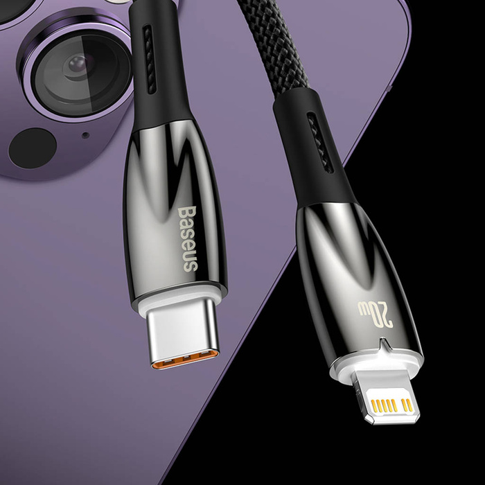 Baseus Glimmer Series cable with fast charging USB-C - Lightning 480Mb/s PD 20W 2m black