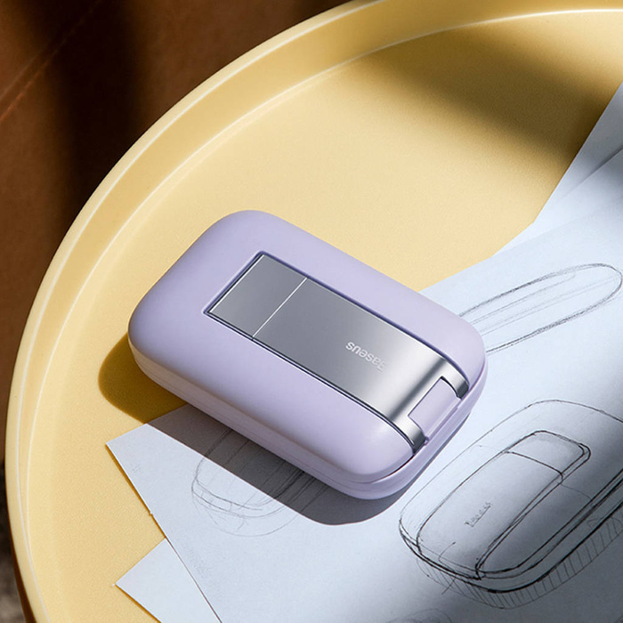 Supporto per telefono regolabile Baseus Seashell Series con specchio - viola