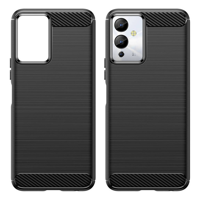 Custodia Carbon Case per Infinix Note 12i cover in carbonio flessibile in silicone nero