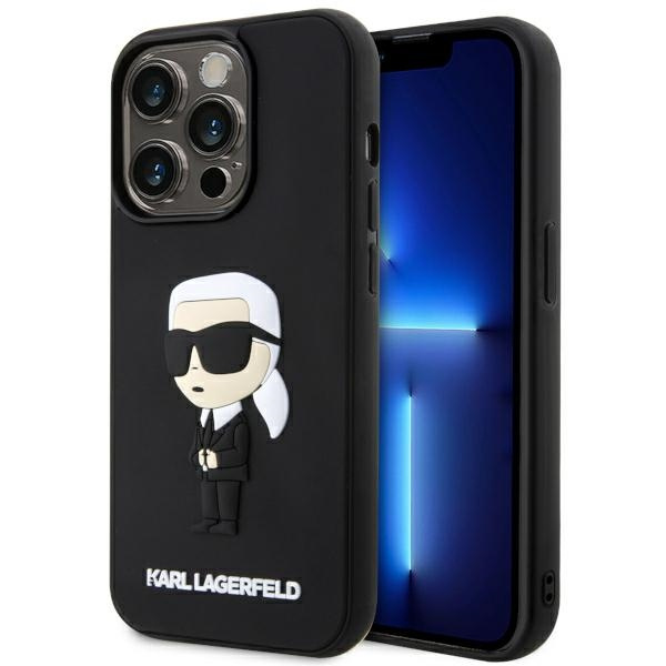 Hülle Karl Lagerfeld KLHCP14X3DRKINK iPhone 14 Pro Max 6,7" schwarz/schwarz hartcase Gummi Ikonik 3D Case