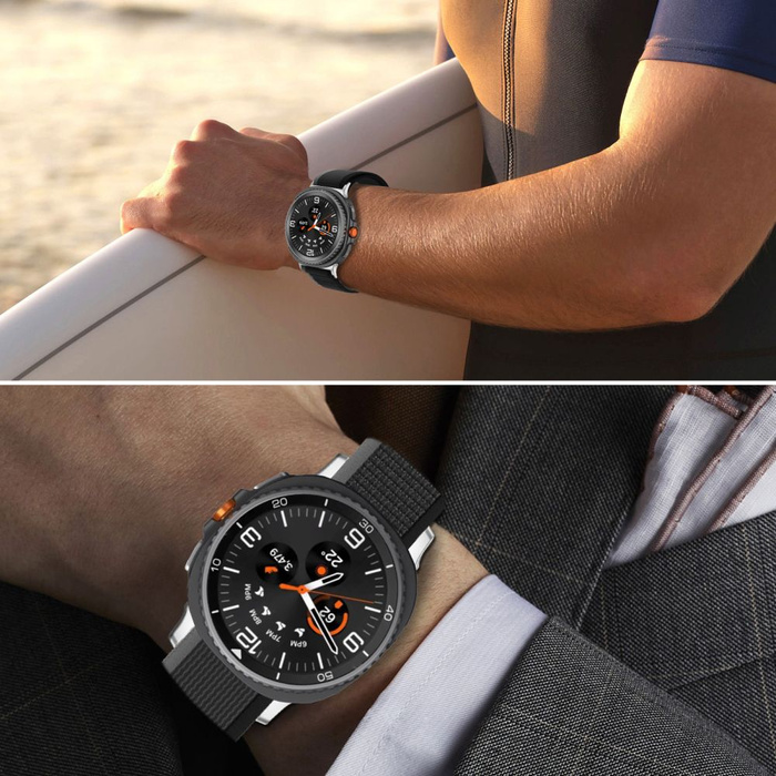 PASEK TECH-PROTECT SAMSUNG GALAXY WATCH 8 / CLASSIC 40 / 44 / 46 MM NYLON STRIPE CZARNY