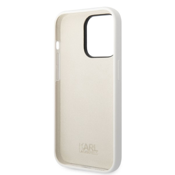 Funda Karl Lagerfeld iPhone 14 Pro Max 6.7" durocase blanco/blanco Silicona Ikonik