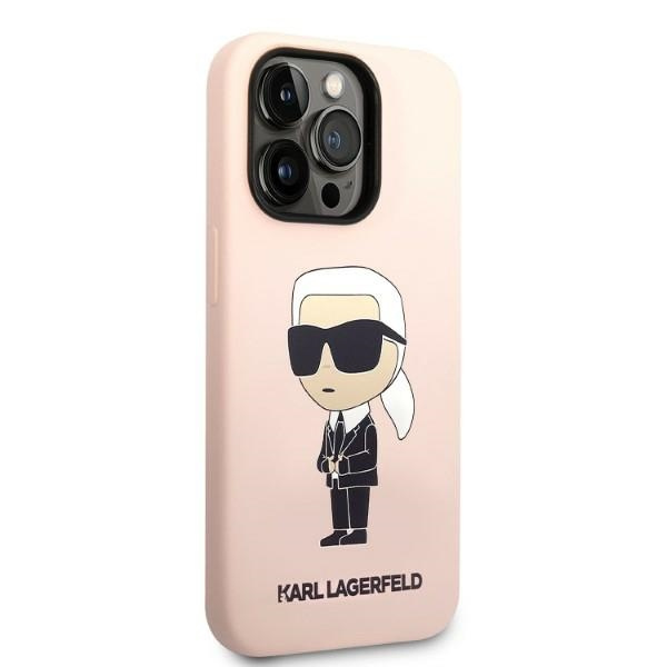 Karl Lagerfeld KLHCP14LSNIKBCP iPhone 14 Pro 6,1" hardcase pink/pink Silicone Ikonik