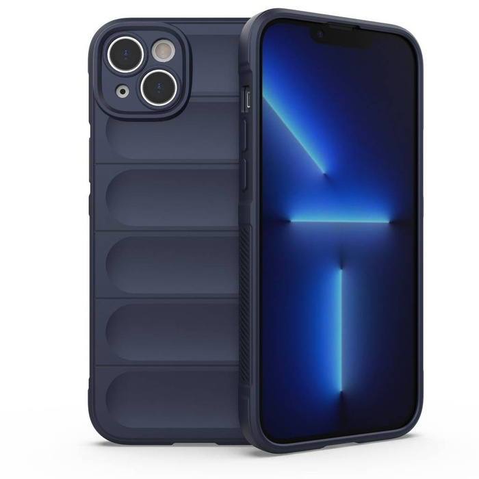 Coque Magic Shield Case pour iPhone 14 Plus souple blindée bleu foncé