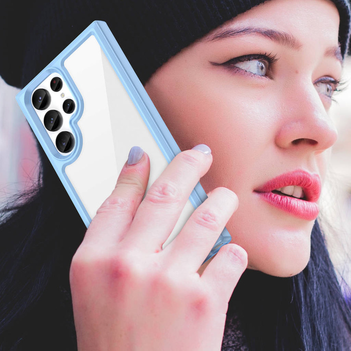 Outer Space Case für Samsung Galaxy S23 Ultra Hülle mit flexiblem Rahmen blau