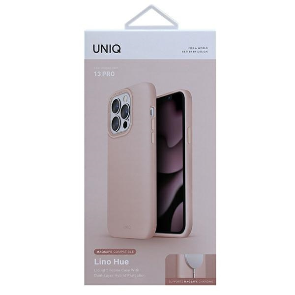 Uniq pouzdro Lino Hue iPhone 13 Pro / 13 6,1&quot; růžová / tvářenka růžová MagSafe