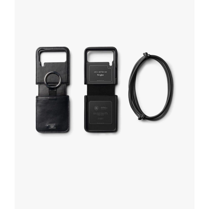 Hülle RINGKE Signature FOLIO GALAXY Z FLIP 4 SCHWARZ