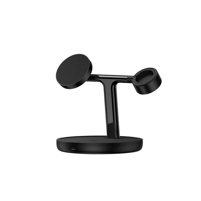 Baseus Swan Stand 3in1 magnetisches Ladegerät mit USB Typ C Kabel 1m schwarz (WXTE000101)