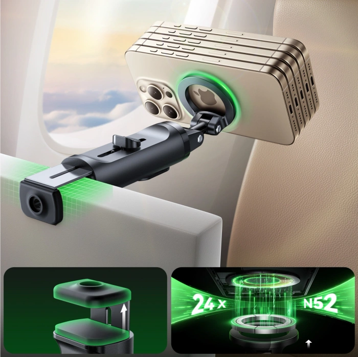 Selfie stick Joyroom JR-ZS509 kompatybilny z MagSafe z Bluetooth - czarny