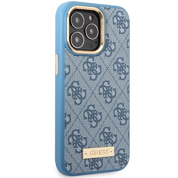 Guess GUHMP14XU4GPRB iPhone 14 Pro Max 6.7" blau/blau hart case 4G Logo Plate MagSafe