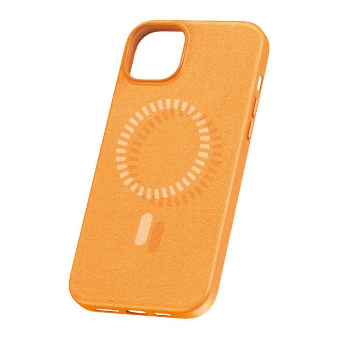 Magnetic Phone Case for iPhone 15 Pro Baseus Fauxther Series (Orange)