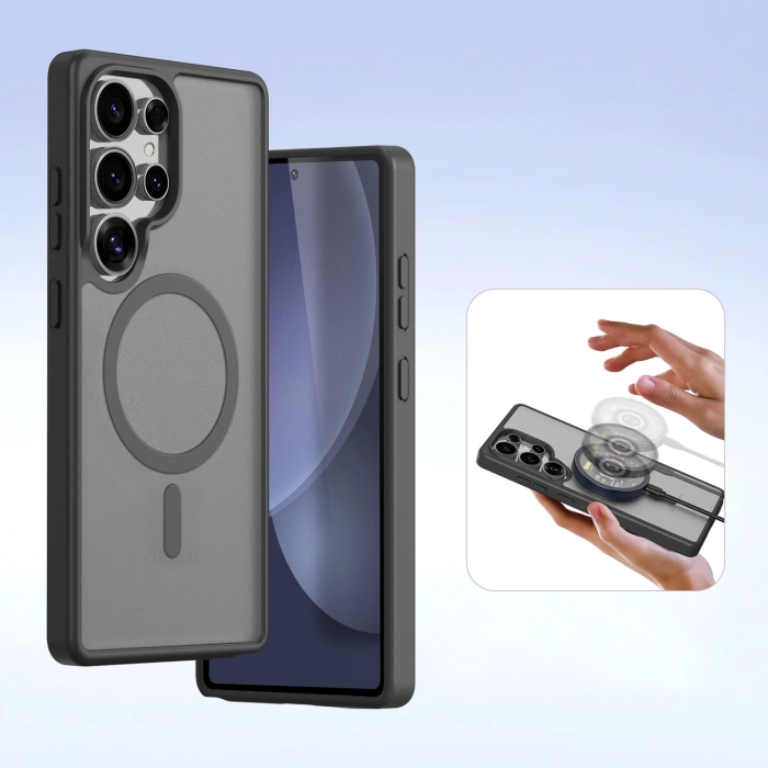 Dux Ducis Lawa Lederhülle für Samsung Galaxy S25 Ultra mit abnehmbarer magnetischer Brieftasche – Schwarz