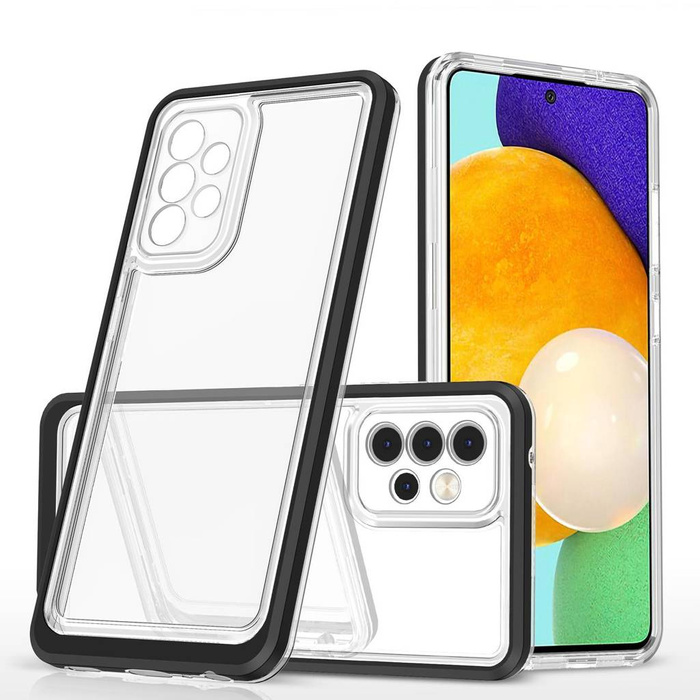 Průhledný gelový kryt 3v1 pouzdro pro Samsung Galaxy A53 5G s rámečkem černý