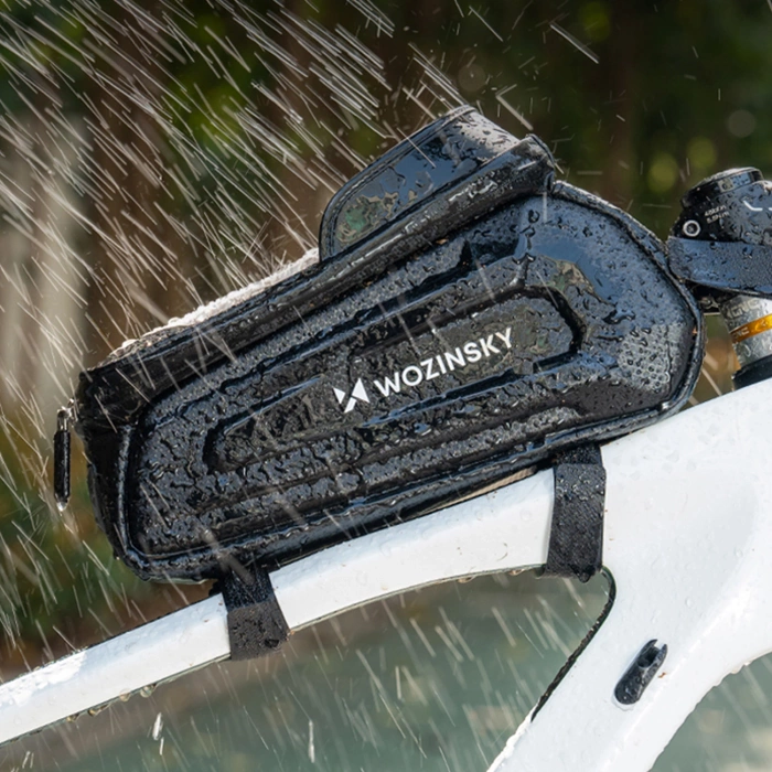 Wozinsky bicycle bag for the frame, armored, with a phone pocket, 1.7 l - black