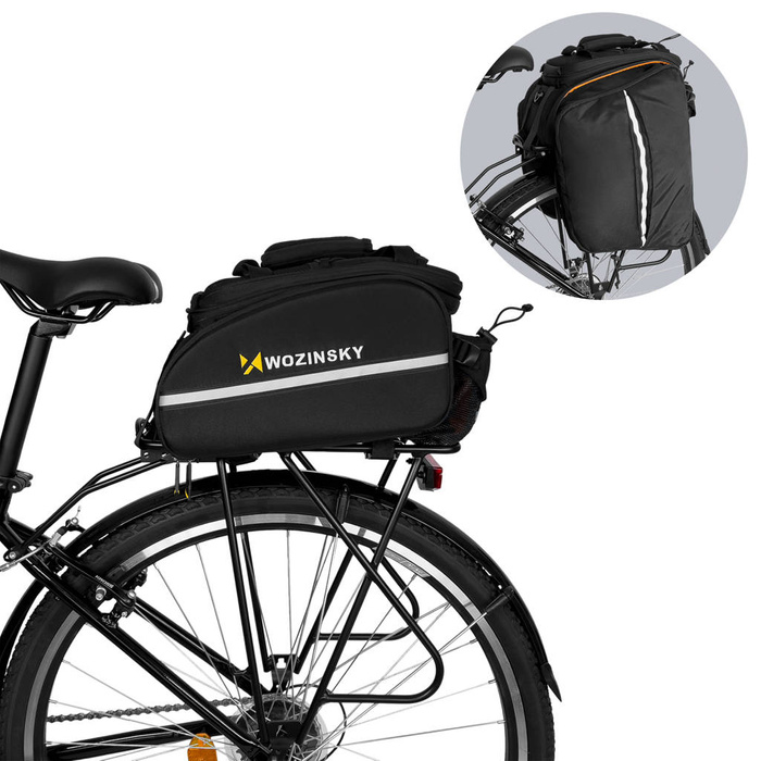 Wozinsky bicycle bike pannier bag rear trunk bag with bottle case 35L black (WBB19BK)
