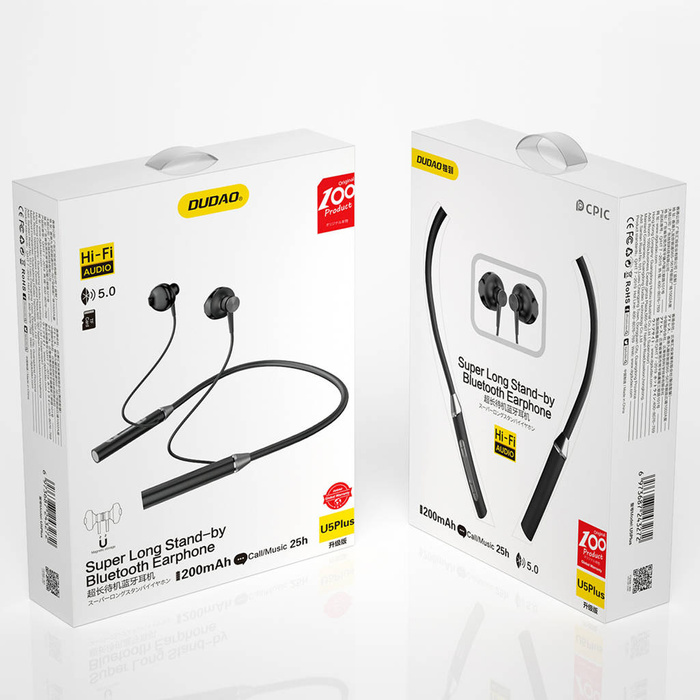 Dudao In-Ear Wireless Bluetooth Kopfhörer Headset Schwarz (U5 Plus Schwarz)