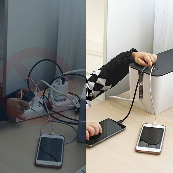 Ugreen cable organizer box box for slats L 42.5x17.5x15.5cm black and white (LP110)