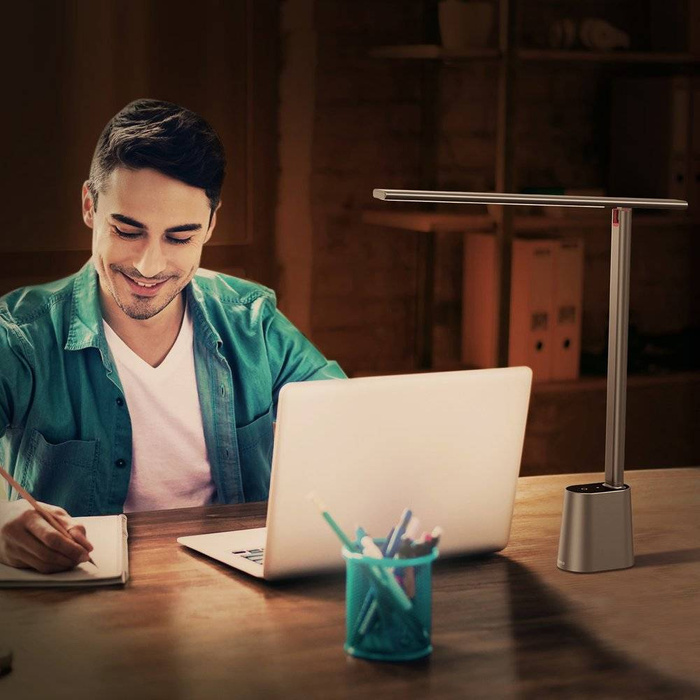 Baseus Smart Eye kabellose LED-Schreibtischlampe mit Akku 2200 mAh grau (DGZG-0G)