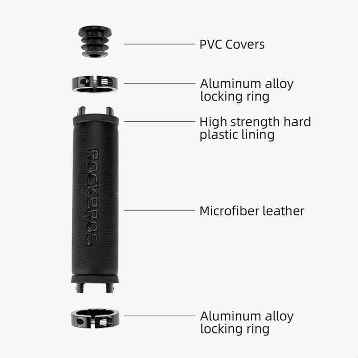 Manopole manubrio bicicletta Rockbros 40210003001 in microfibra - nere