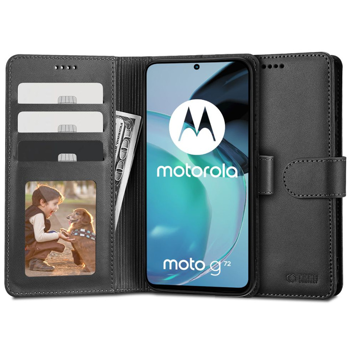 Case TECH-PROTECT WALLET MOTOROLA MOTO G72 BLACK