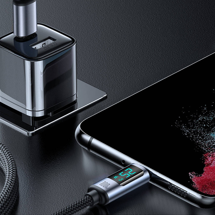 USB C - Cavo USB C 100W 1.2m con display LED Joyroom S-CC100A16 - nero