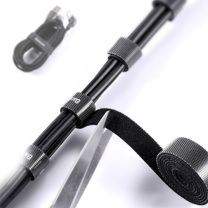 Baseus Rainbow Circle hook and loop Straps to organizing cables 3m Gray (ACMGT-F0G)