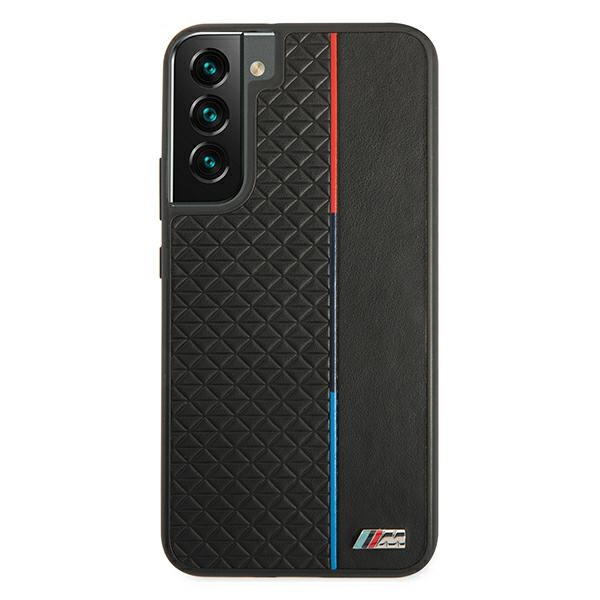 Custodia Cover nera per BMW Samsung Galaxy S22 Plus M Collection Triangles