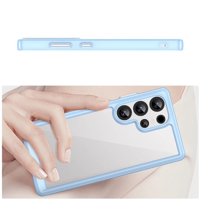 Outer Space Case Silikonhülle mit Gelrahmen für Samsung Galaxy S25 Ultra – blau