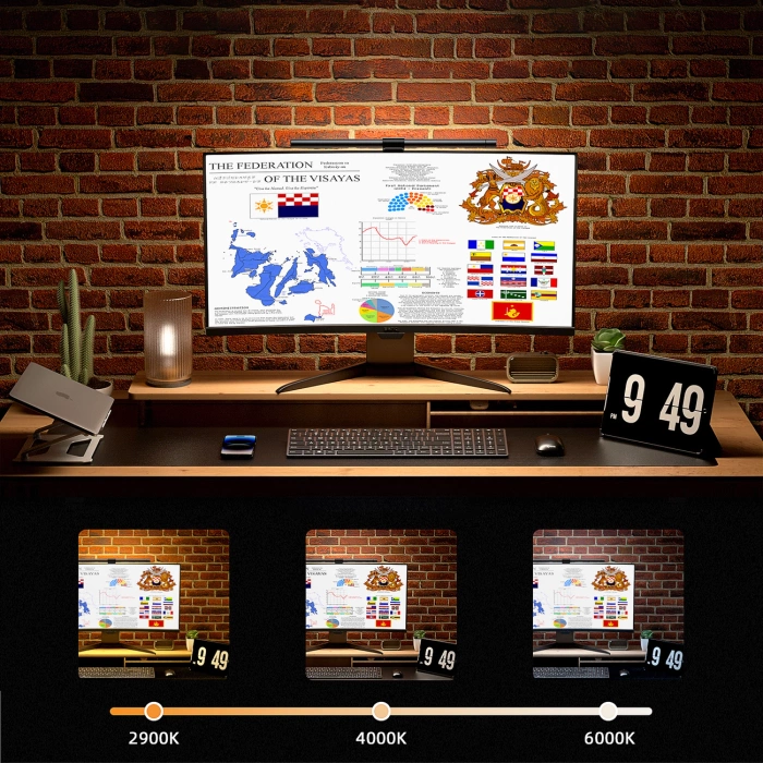 Choetech E1132 Bildschirmlampe mit Hintergrundbeleuchtung – Grau