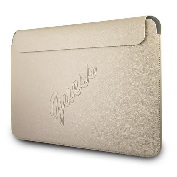 GUESS Laptop Tablet 13 Hülle Saffiano Script Gold Tasche