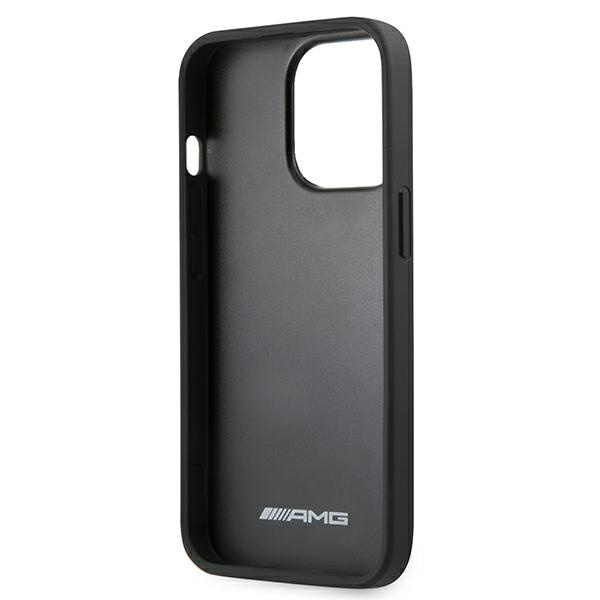 AMG AMHCP13LDOLBK iPhone 13 Pro / 13 6.1" black/black hardcase Leather Hot Stamped