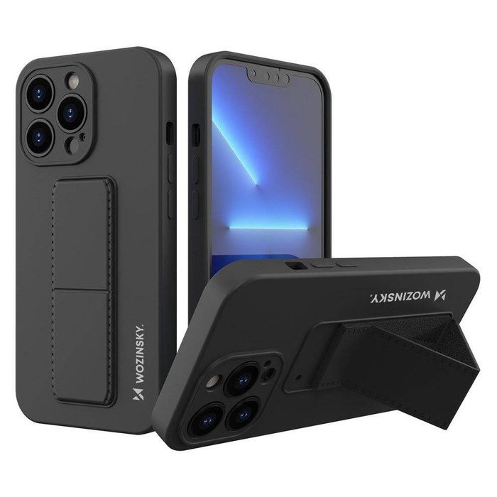 Wozinsky Kickstand Case Flexibilní silikonový stojánek iPhone 13 mini Black