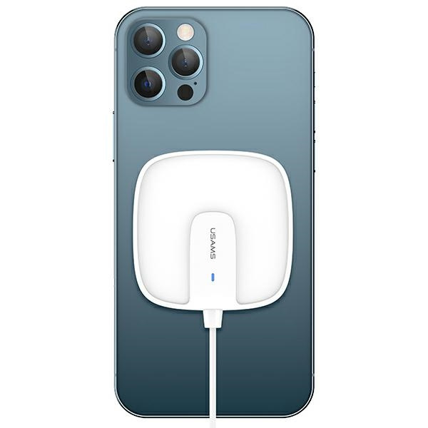 Charger Inductive USAMS Apple iPhone 12 Series Magnetic W1 15W Extra-thin US-CD159 CD159DZ02 White