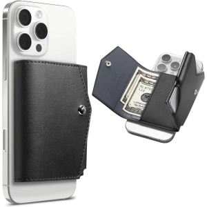 Geldbörse Spigen VALENTINUS PRO MagSafe WALLET BLACK