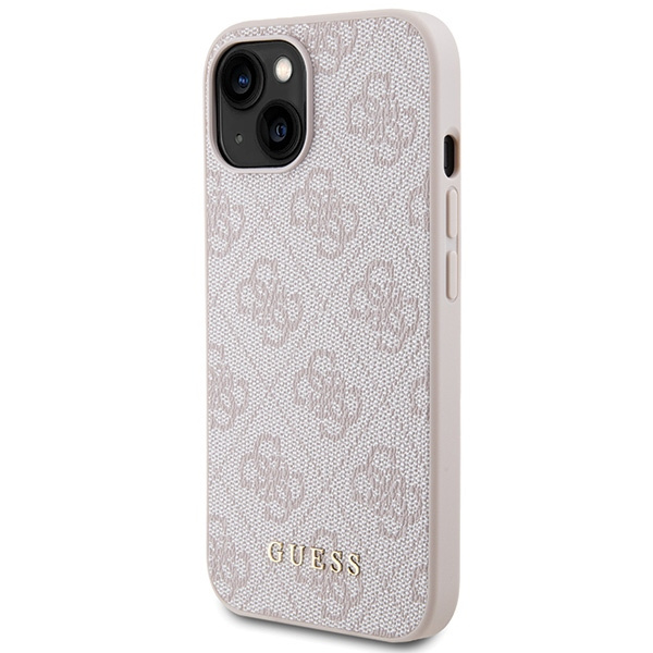 Etui Guess GUHCP15SG4GFPI iPhone 15 6.1" różowy/pink hard case 4G Metal Gold Logo Case