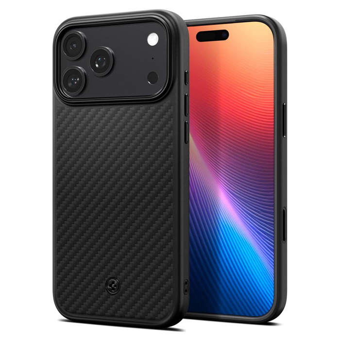 Funda Spigen IPhone 17 PRO MAX ENZO ARAMID "T" Mag MagSafe NEGRO