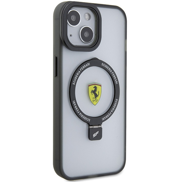 Funda Ferrari FEHMP15SUSCAK iPhone 15 6.1" negro/negro durocase Soporte para anillos Colección 2023 MagSafe Case