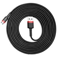 Cavo Baseus Cafule Cavo in nylon resistente USB / micro USB 2A 3M nero-rosso (CAMKLF-H91)