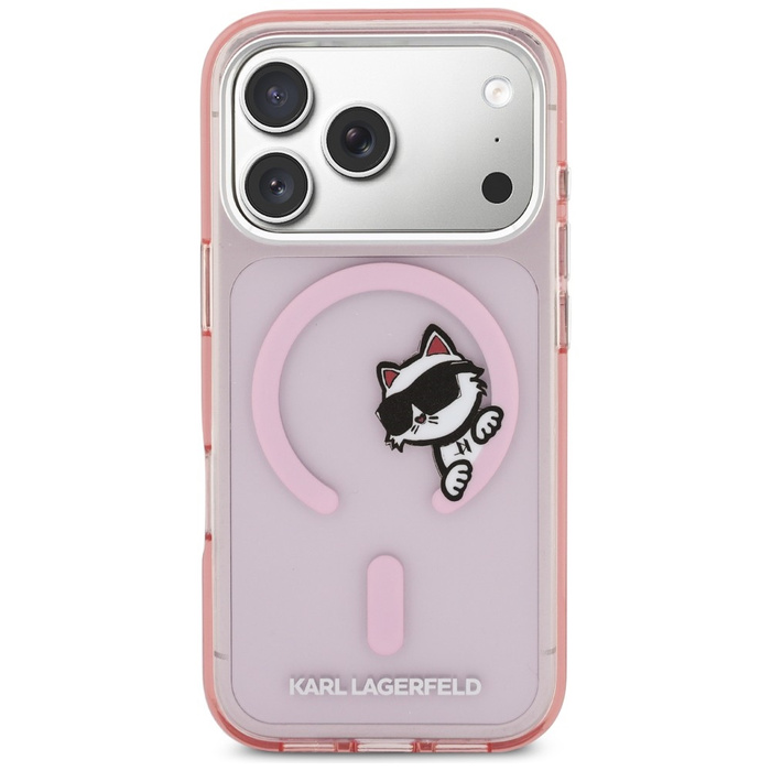 Etui Karl Lagerfeld IML Peekaboo MagSafe do iPhone 17 Pro różowy