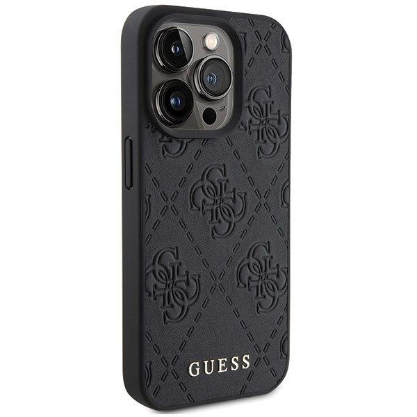 Etui Guess GUHCP15LP4EPMK iPhone 15 Pro 6.1" czarny/black hardcase Leather 4G Stamped Case