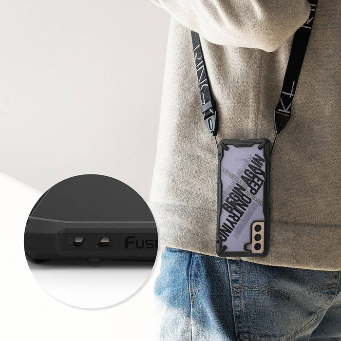 Ringke Fusion X Design pouzdro pancéřový kryt s rámečkem Samsung Galaxy S21+ 5G (S21 Plus 5G) černý (Routine) (XDSG0054)