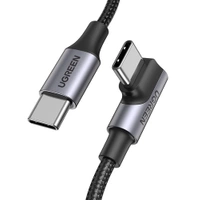 USB-C-USB-C kábel, ferde UGREEN US334 5A, PD 100W, 1m (fekete)