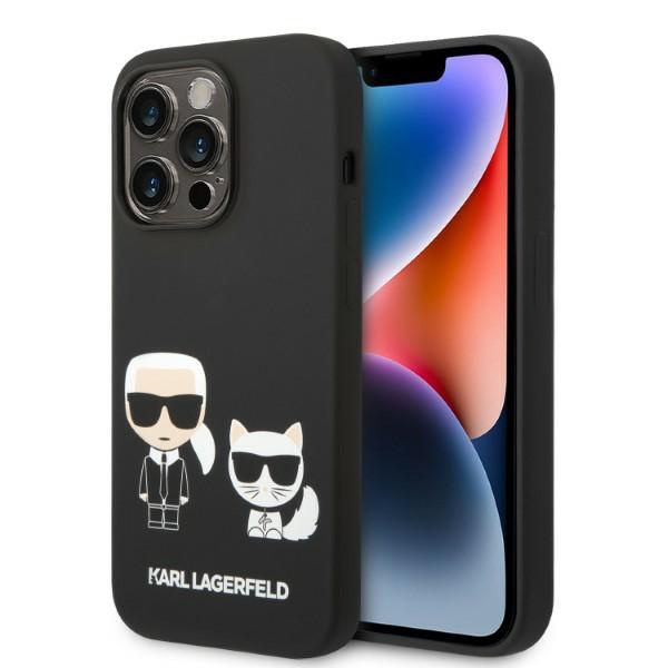 Karl Lagerfeld KLHMP14XSSKCK iPhone 14 Pro Max 6,7" hartcase schwarz/schwarz Liquid Silikon Karl & Choupette MagSafe