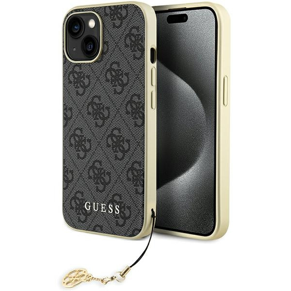 Guess GUHCP15SGF4GGR iPhone 15 6.1" gris/gris durcase 4G Charms Collection