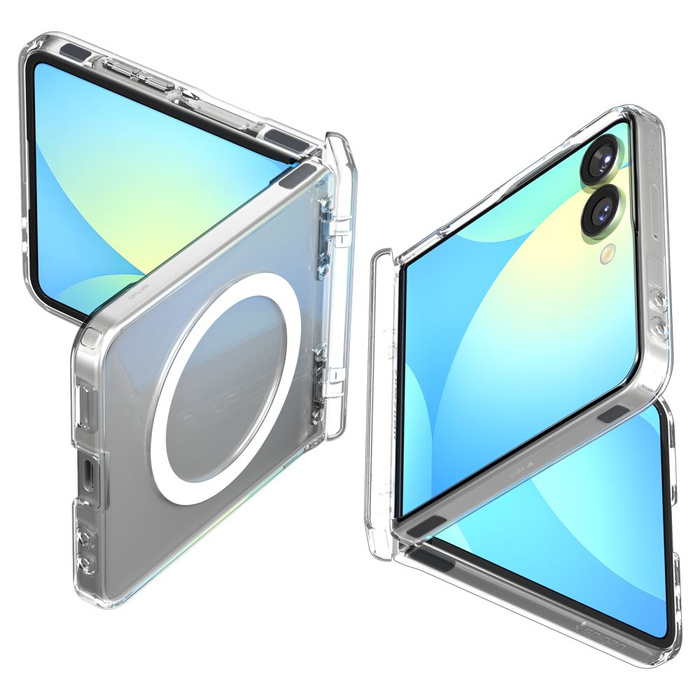 SPIGEN ULTRA HYBRID PRO MAG MAGSAFE GALAXY Z FLIP 7 TRANSPARENT/BLANC