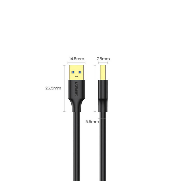 Ugreen kabel USB – USB kabel (samec – USB 3.2 Gen 1) 0,5 m černý (US128 10369)